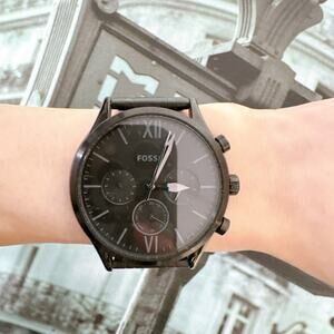 Fossil BQ2369 Rhett Three-Hand Black Stainless Steel Watch